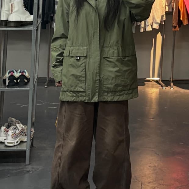 나이키 빈티지 윈드브레이커 카키 자켓 A3371