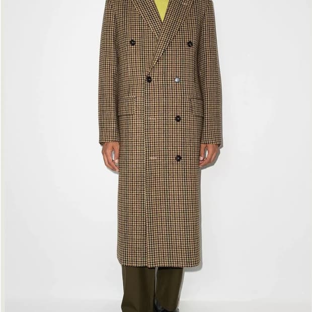 선플라워 / 하운드투스 체크 패턴 코트 / 46 