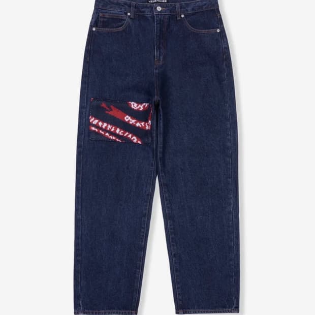 예스아이씨 Knit Patched Jeans Indigo