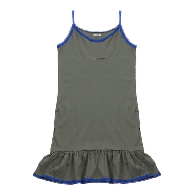 Lace Button Dress Khaki