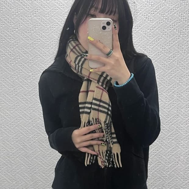 버버리 빈티지 램스울 노바체크 목도리 C07555