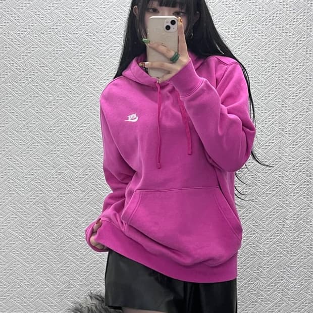 나이키 NSW 클럽 플리스 풀오버 Y2K 핫핑크 후드티 XL C09573