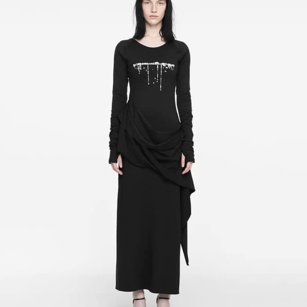 나체 DROP MAXI DRESS BLACK