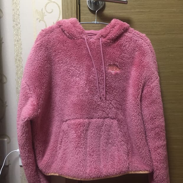 나이키 핑크 퍼 후드