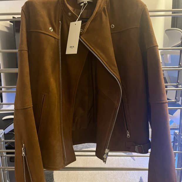 브라운 스웨이드 라이더 자켓