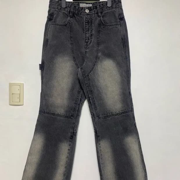 [AECA] 에이카화이트 더블니 부츠컷 데님팬츠 S사이즈