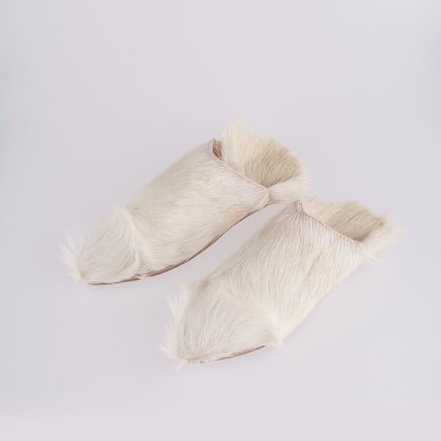 tta fur slipper - white 