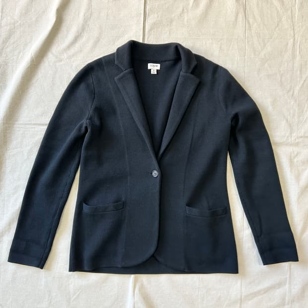 블랙 코튼 싱글 버튼 자켓