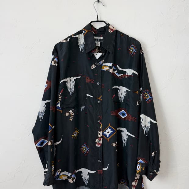 90s STUDIO G.A 네이티브 실크 셔츠