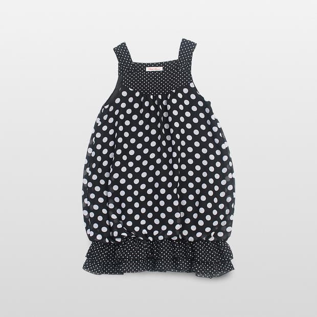FIRST REVUE Dot Chiffon Tunic Dress