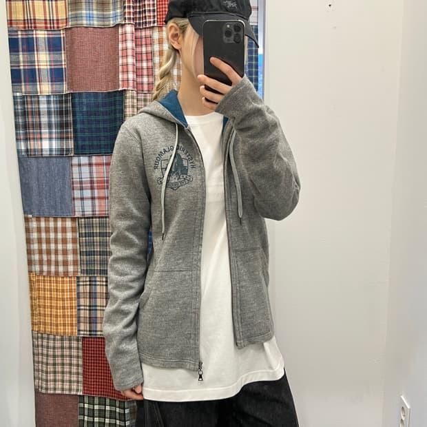 히스테릭 글래머 히스걸 그레이 후드집업