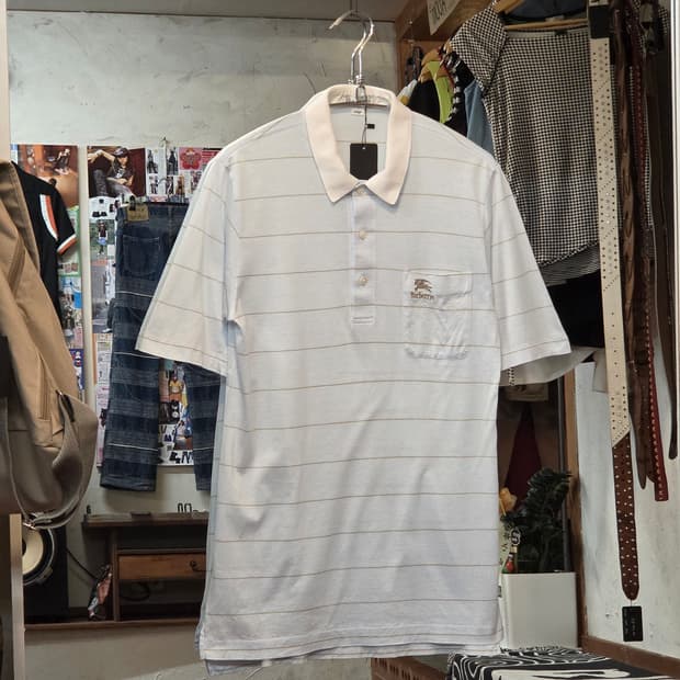 JPN 올드 버버리 스트라이프 PK반팔