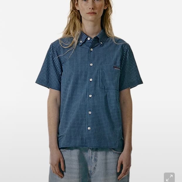 테켓 셔츠 CONVEYING CHECK SHIRT-BLUE [M]