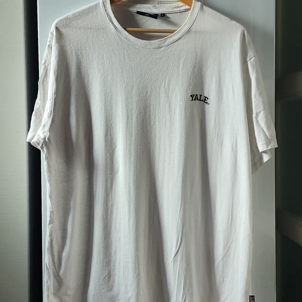 예일 YALE 흰색 반팔 티셔츠 L