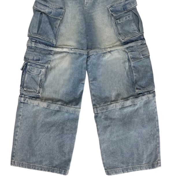 프로젝트 G/R 오버사이즈 컨버터블 카고 팬츠 블루