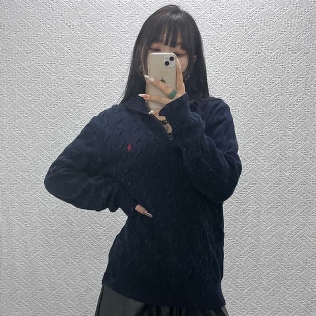 폴로랄프로렌 신형라벨 캐주얼 케이블 반집업 니트 L C09420