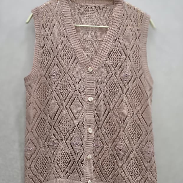 일본 빈티지 니트 펀칭 베스트