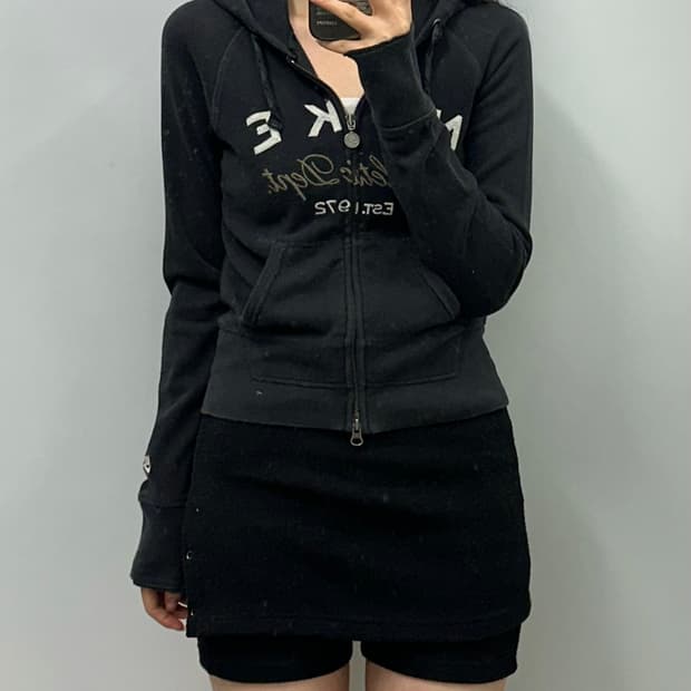 00s 나이키 투웨이 블랙 후드집업