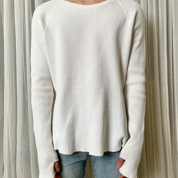 언유즈드 핑거홀 써멀 롱슬리브 티셔츠 unused 와플티