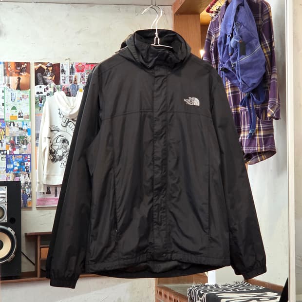 JPN 노스페이스 블랙 후드 바람막이 자켓