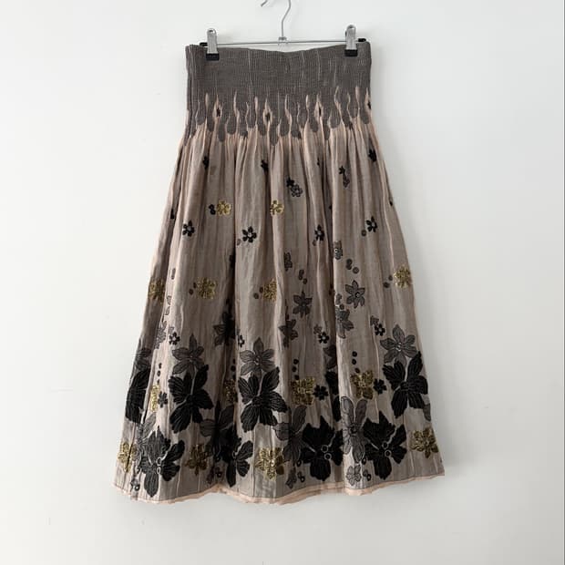 Floral gold glitter banding skirt & ops
