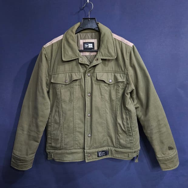 뉴에라 카키 남성 세미오버핏 105 데님 패딩자켓 