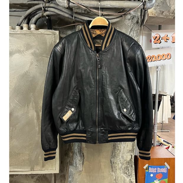 빈티지 소가죽 레더 자켓 블랙 #csz3941