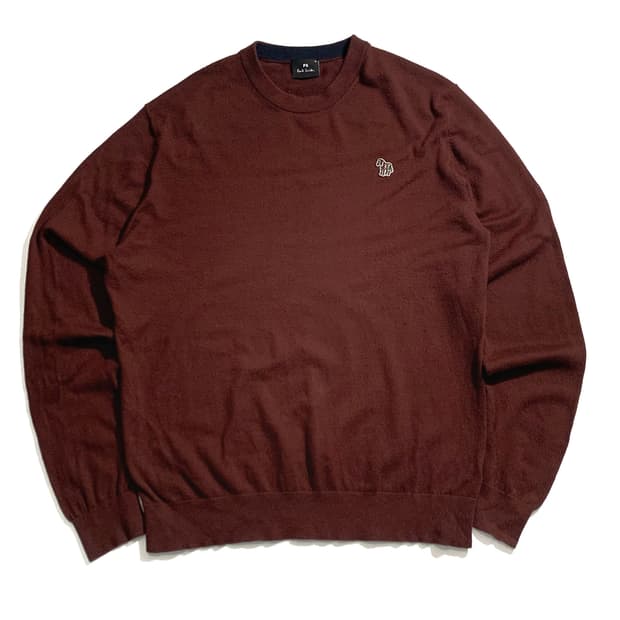 폴스미스 버건디 라운드 니트