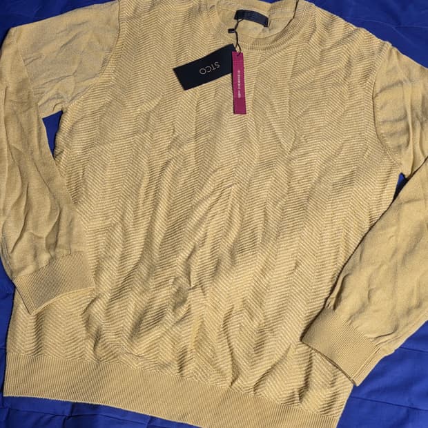 stco 멜란지 니트 105 옐로우 베이지