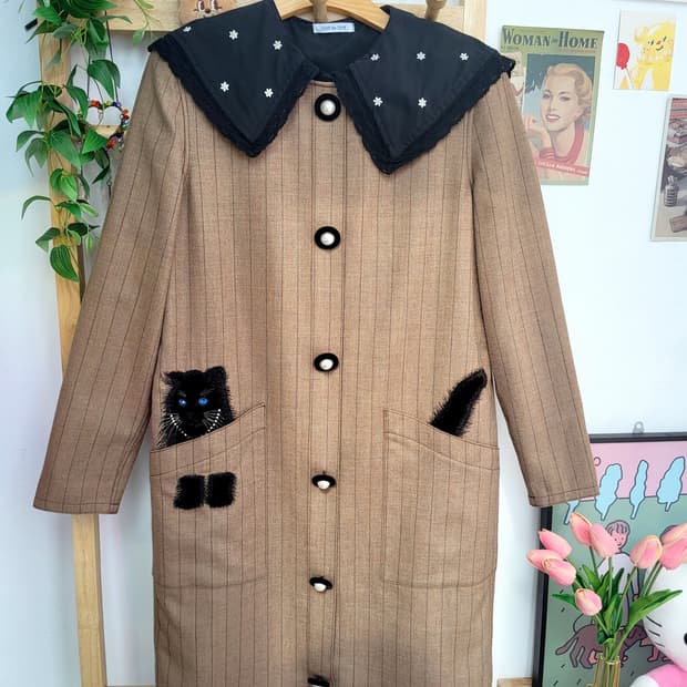 고양이 빈티지 원피스 고먐미