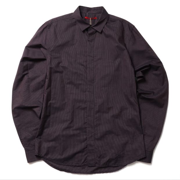 프라다 Prada Stripe Pattern Cotton Shirt   