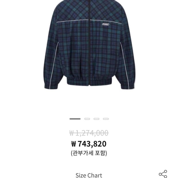 마틴로즈 타탄 체크 파이핑 트랙 자켓