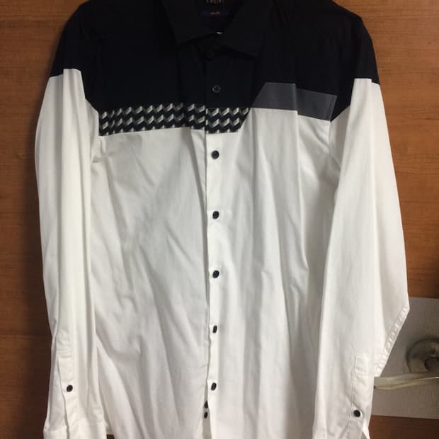 블랙 화이트 패턴 셔츠