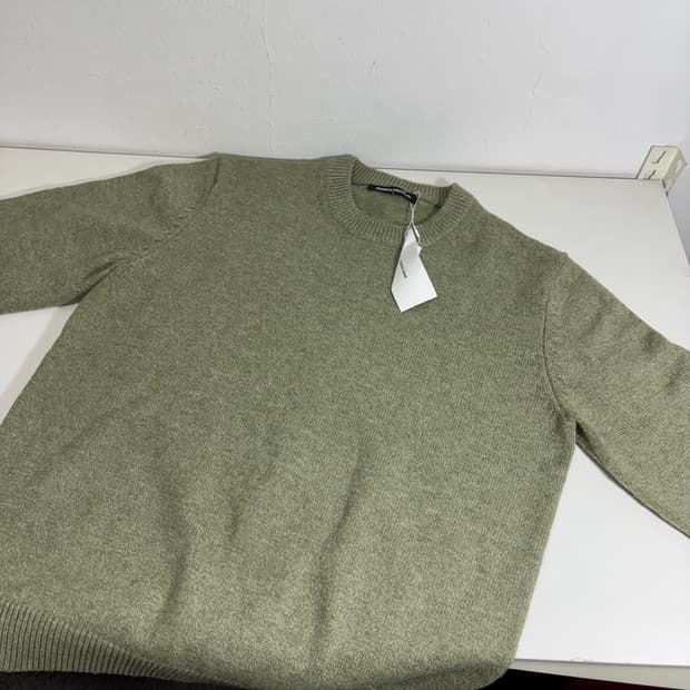 택달린새것 M 100 미니멀프로젝트 카키말차 루즈핏 라운드니트