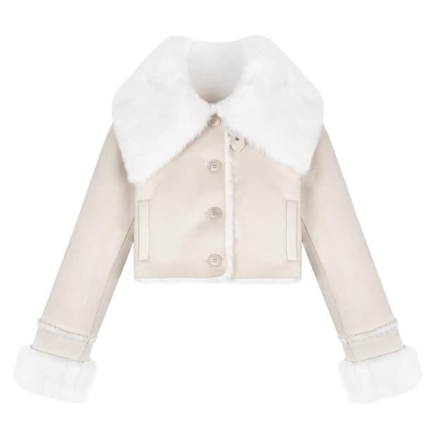 [새 상품] 클리시어 크럼블 시어링 무스탕 아이보리 kleesier