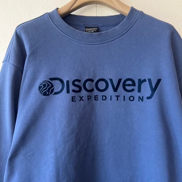 디스커버리  남성 블루네이비 맨투맨티셔츠 라운드티셔츠
