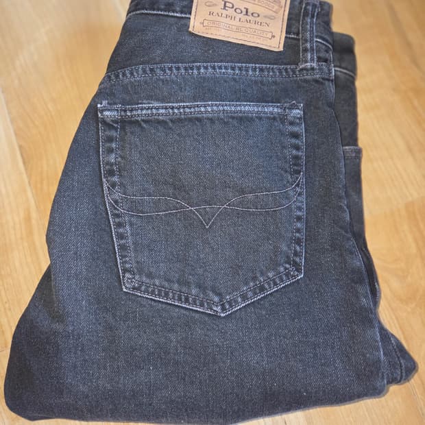 폴로 데님 흑청 스트레이트핏