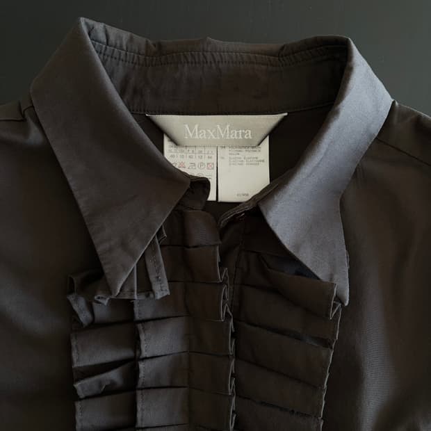 Vintage brown ruffle blouse, Max Mara