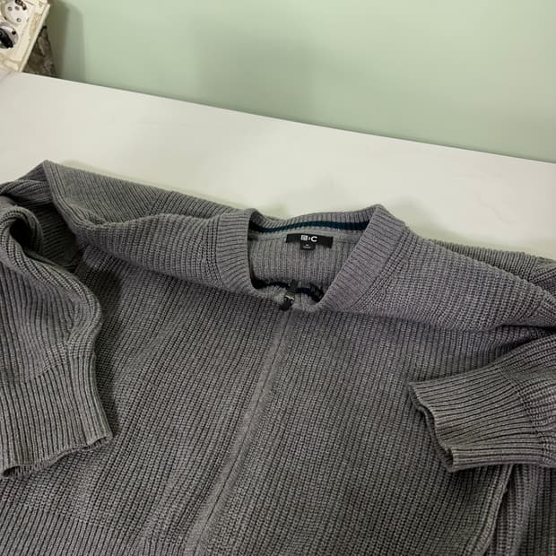 M 유니클로C 진그레이 루즈핏 와플 니트집업