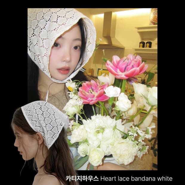 카티지 하우스 하트 반다나 화이트