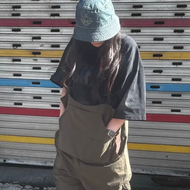 폴로 90s y2k 샴브레이 버킷햇