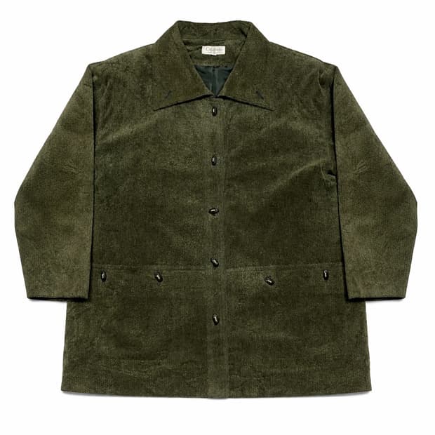 JPN 90s 일본 빈티지 Crudite 크루디트 벨벳 카키 셔츠자켓 M