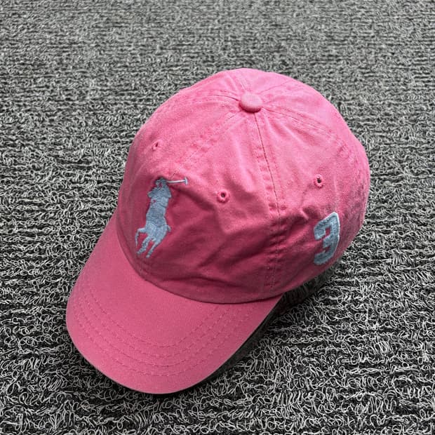 폴로 랄프로렌 빅포니 가죽스트랩 볼캡 핑크 2036