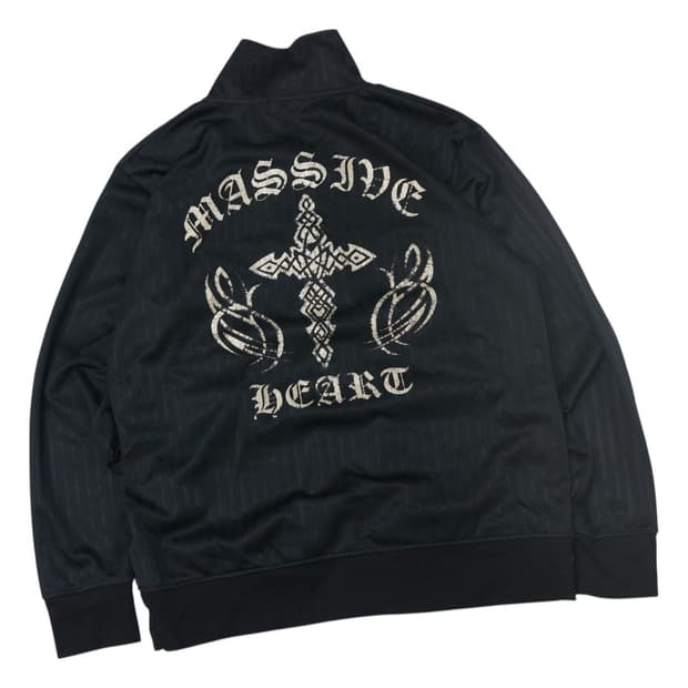 Roushatte 루샤뜨 빅사이즈 고딕 십자가 그래픽 트랙탑 집업