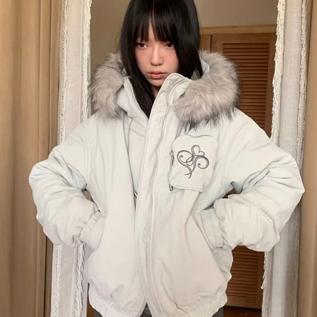 LES FORTES 자수 로고 윈터 패딩