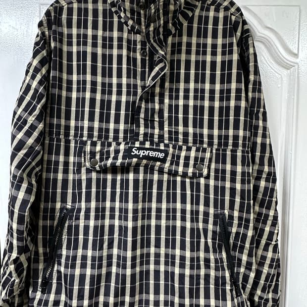 슈프림 18ss 하프집업 아노락 탄 L