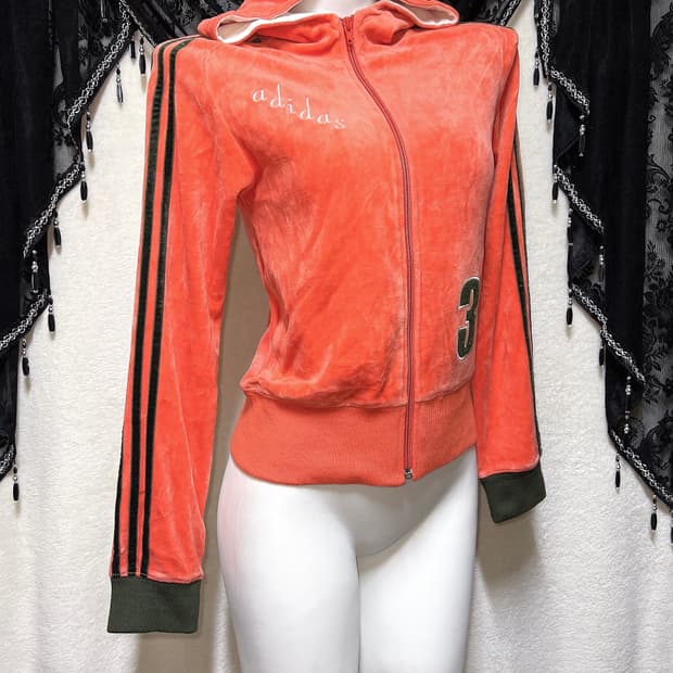 아디다스 adidas 트랙탑 벨벳 후드집업 져지 스포티 갸루 y2k