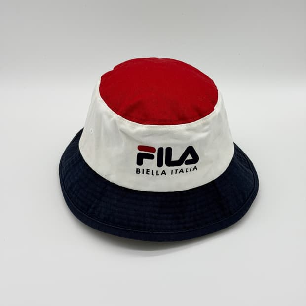 [M] FILA 휠라 로고 컬러블럭 버킷햇 모자