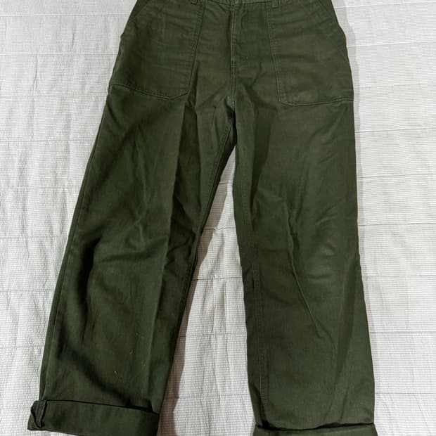 cotton fatigue pants regular fit forest