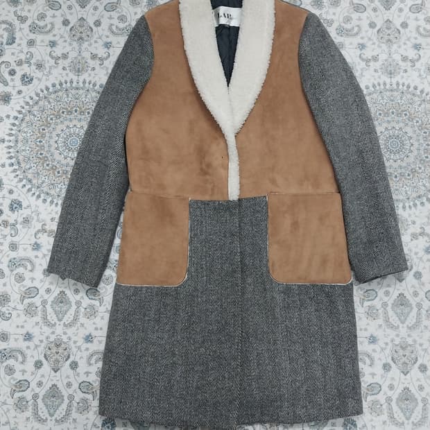 LAP 랩 스웨이드 배색 안감 패딩 코트 S